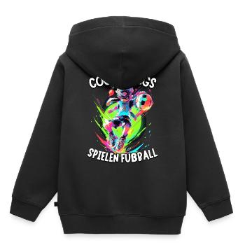 Coole Jungs spielen Fußball für Jungen Fußballer - Kinder Premium Organic Hoodie - Schwarz - Hinten - AI Model Kid Male (0cm)