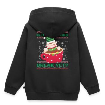 C’est déjà les vacances de Noël ? Professeur de diablotin de cacao - Sweat Premium à capuche enfant bio - noir - Dos - AI Model Kid Male (0cm)