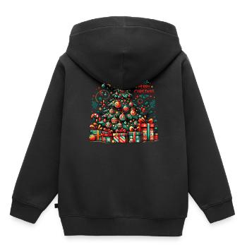 Merry Christmas Family Holidays Funny Christmas - Kinder Premium Organic Hoodie - Schwarz - Hinten - AI Model Kid Male (0cm)