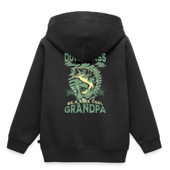 Don't Be A Dumb Bass - Be A Reel Cool Grandpa - Kids Premium Organic Hoodie - black - Back - AI Model Kid Male (0cm)