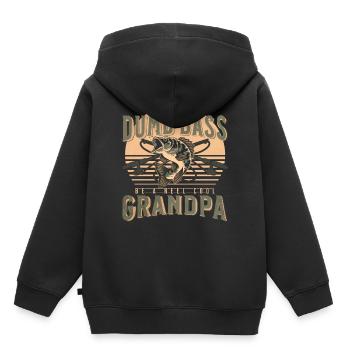 Don't Be A Dumb Bass - Be A Reel Cool Grandpa - Kids Premium Organic Hoodie - black - Back - AI Model Kid Male (0cm)