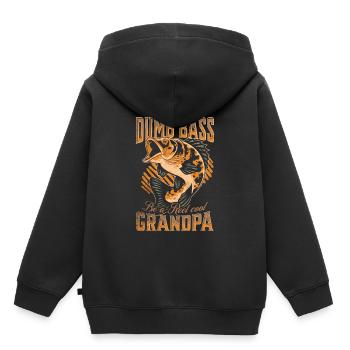 Don't Be A Dumb Bass - Be A Reel Cool Grandpa - Kids Premium Organic Hoodie - black - Back - AI Model Kid Male (0cm)