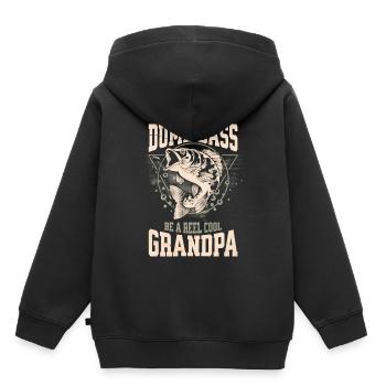 Don't Be A Dumb Bass - Be A Reel Cool Grandpa - Kids Premium Organic Hoodie - black - Back - AI Model Kid Male (0cm)