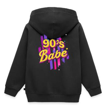 des années 90 Babe coloré - Sweat Premium à capuche enfant bio - noir - Dos - AI Model Kid Male (0cm)