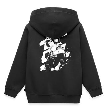 Shibuya's cool Cyberpunk Style Anime Boy Otaku - Kinder Premium Organic Hoodie - Schwarz - Hinten - AI Model Kid Male (0cm)