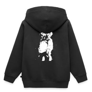 Shibuya's cool Cyberpunk Style Anime Boy Otaku - Kinder Premium Organic Hoodie - Schwarz - Hinten - AI Model Kid Male (0cm)