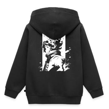 Shibuya's cool Cyberpunk Style Anime Boy Otaku - Kinder Premium Organic Hoodie - Schwarz - Hinten - AI Model Kid Male (0cm)