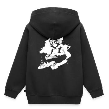 Shibuya's cool Cyberpunk Style Anime Boy Otaku - Kinder Premium Organic Hoodie - Schwarz - Hinten - AI Model Kid Male (0cm)
