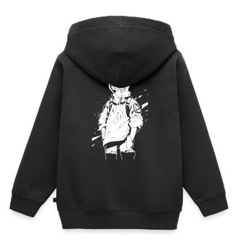 Shibuya's cool Cyberpunk Style Anime Boy Otaku - Kinder Premium Organic Hoodie - Schwarz - Hinten - AI Model Kid Male (0cm)