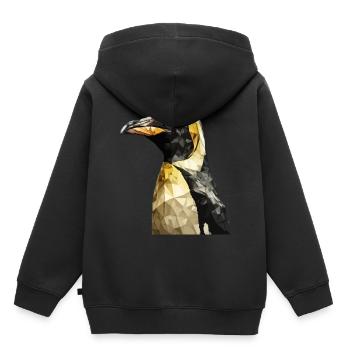 Manchot empereur géométrique Art polygonal graphique - Sweat Premium à capuche enfant bio - noir - Dos - AI Model Kid Male (0cm)