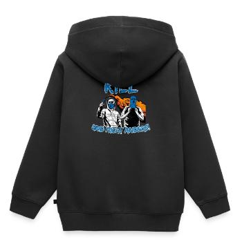 Kiel und nicht anders UPDATE - Kinder Premium Organic Hoodie - Schwarz - Hinten - AI Model Kid Male (0cm)