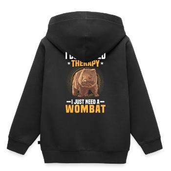 Brauche nur Wombat Australien Beuteltier - Kinder Premium Organic Hoodie - Schwarz - Hinten - AI Model Kid Male (0cm)