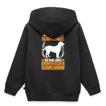 J’ai un chien courant de Hanovre - Sweat Premium à capuche enfant bio - noir - Dos - AI Model Kid Male (0cm)