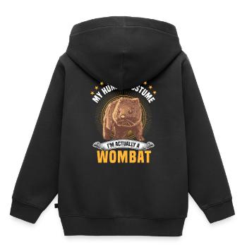 Nur ein Wombat Kostüm Australien Beuteltier - Kinder Premium Organic Hoodie - Schwarz - Hinten - AI Model Kid Male (0cm)