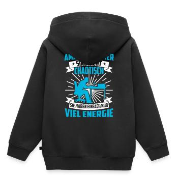 Les radioamateurs ne sont pas des radioamateurs chaotiques - Sweat Premium à capuche enfant bio - noir - Dos - AI Model Kid Male (0cm)