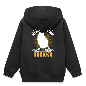Nur ein Quokka Kostüm Beuteltier Quokka - Kinder Premium Organic Hoodie - Schwarz - Hinten - AI Model Kid Male (0cm)