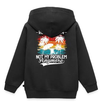 Pensioniert 2024 nicht mehr mein Problem Urlaub - Kinder Premium Organic Hoodie - Schwarz - Hinten - AI Model Kid Male (0cm)