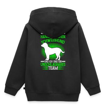 Le Sweathound hanovrien est imbattable - Sweat Premium à capuche enfant bio - noir - Dos - AI Model Kid Male (0cm)