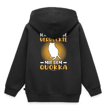 Fou avec Quokka Marsupial Quokka - Sweat Premium à capuche enfant bio - noir - Dos - AI Model Kid Male (0cm)
