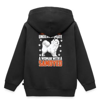 Woman with Samoyed sled dog - Kids Premium Organic Hoodie - black - Back - AI Model Kid Male (0cm)