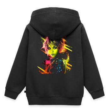 Anime Frauen Grafik Fantasie Anime - Kinder Premium Organic Hoodie - Schwarz - Hinten - AI Model Kid Male (0cm)