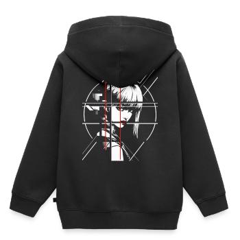Anime Zeichnung Kunst Grafik Frauen Portrait Anime - Kinder Premium Organic Hoodie - Schwarz - Hinten - AI Model Kid Male (0cm)