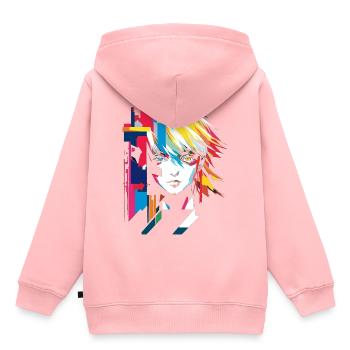 Anime Formes géométriques Art Graphique Femmes Port - Sweat Premium à capuche enfant bio - rose - Dos - AI Model Kid Female (0cm)