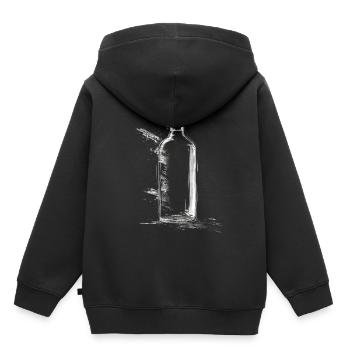 Bouteille Dessin Art Motif Graphique Oeuvre - Sweat Premium à capuche enfant bio - noir - Dos - AI Model Kid Male (0cm)