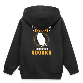 Brauche nur Quokkas Beuteltier Quokka - Kinder Premium Organic Hoodie - Schwarz - Hinten - AI Model Kid Male (0cm)