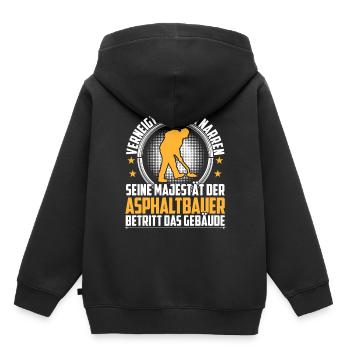 Le constructeur d’asphalte s’incline devant vous constructeur de routes - Sweat Premium à capuche enfant bio - noir - Dos - AI Model Kid Male (0cm)