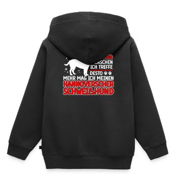 Sweathound hanovrien plus comme - Sweat Premium à capuche enfant bio - noir - Dos - AI Model Kid Male (0cm)
