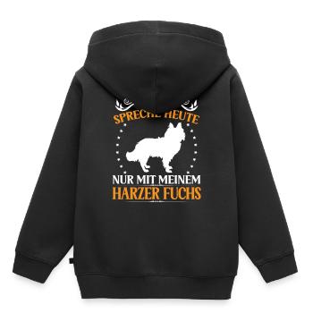 Harzer Fuchs Talk only to Old German Herding Dog - Kids Premium Organic Hoodie - black - Back - AI Model Kid Male (0cm)