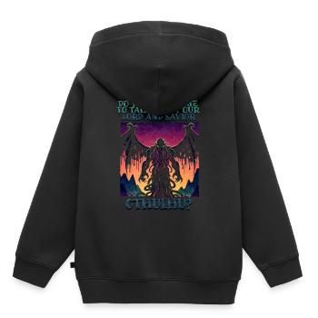 Lord & Redeemer Cthulhu Cult Lovecraft Necronomicon - Kids Premium Organic Hoodie - black - Back - AI Model Kid Male (0cm)