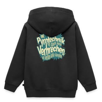 La pyrotechnie n’est pas un crime - Meme Spruch - Sweat Premium à capuche enfant bio - noir - Dos - AI Model Kid Male (0cm)