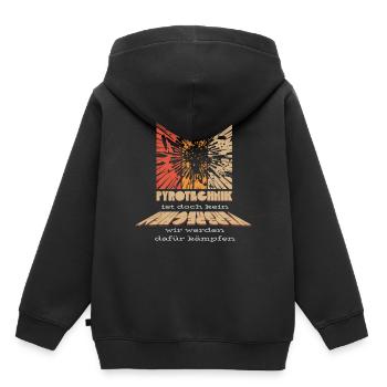 La pyrotechnie n’est pas un crime - Meme Spruch - Sweat Premium à capuche enfant bio - noir - Dos - AI Model Kid Male (0cm)