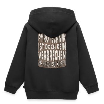 La pyrotechnie n’est pas un crime - Meme Spruch - Sweat Premium à capuche enfant bio - noir - Dos - AI Model Kid Male (0cm)