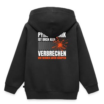 La pyrotechnie n’est pas un crime - Meme Spruch - Sweat Premium à capuche enfant bio - noir - Dos - AI Model Kid Male (0cm)