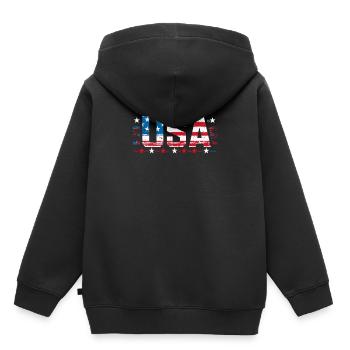 Independence Day Design Red White Blue United States Flag - Kids Premium Organic Hoodie - black - Back - AI Model Kid Male (0cm)