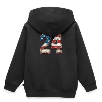 24 United States American Flag Independence Day - Kids Premium Organic Hoodie - black - Back - AI Model Kid Male (0cm)