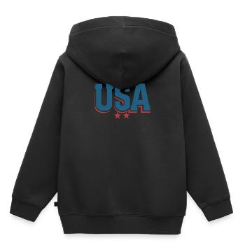 United States Independence Day American Flag - Kids Premium Organic Hoodie - black - Back - AI Model Kid Male (0cm)