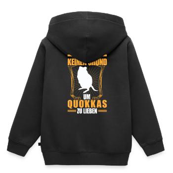 Quokka pas de raison marsupial Quokka - Sweat Premium à capuche enfant bio - noir - Dos - AI Model Kid Male (0cm)