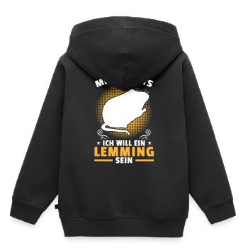 Veut qu’un lemming soit un lemming campagnol Lemming - Sweat Premium à capuche enfant bio - noir - Dos - AI Model Kid Male (0cm)