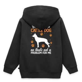 Je sens comme le bovin australien Chien de bétail Chien de bétail - Sweat Premium à capuche enfant bio - noir - Dos - AI Model Kid Male (0cm)
