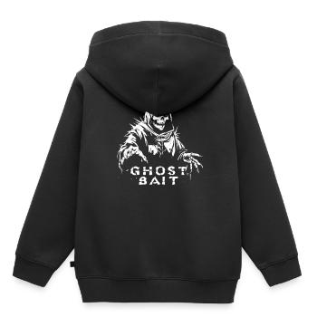 Ghost Bait Gespenstischer Sensenmann Geisterjäger - Kinder Premium Organic Hoodie - Schwarz - Hinten - AI Model Kid Male (0cm)