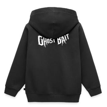 Appât fantôme Lettrage effrayant | Appât fantôme - Sweat Premium à capuche enfant bio - noir - Dos - AI Model Kid Male (0cm)