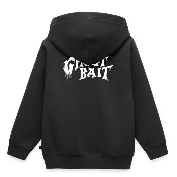 Appât fantôme Lettrage en détresse | Appât fantôme - Sweat Premium à capuche enfant bio - noir - Dos - AI Model Kid Male (0cm)