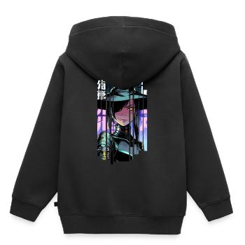 Geometrische Halloween-Hexe - Kinder Premium Organic Hoodie - Schwarz - Hinten - AI Model Kid Male (0cm)