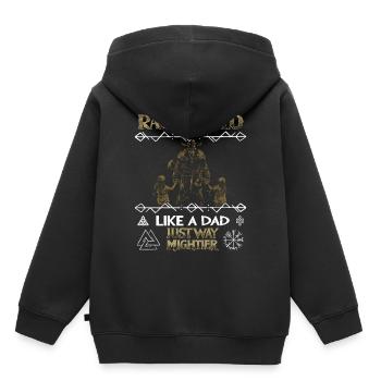RAGNA-DAD Viking father with children for Father's Day - Kids Premium Organic Hoodie - black - Back - AI Model Kid Male (0cm)