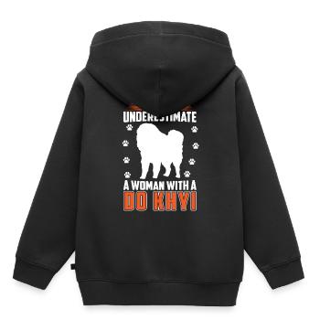 Woman with Do Khyi Tibetan Mastiff Tibetan Mastiff - Kids Premium Organic Hoodie - black - Back - AI Model Kid Male (0cm)
