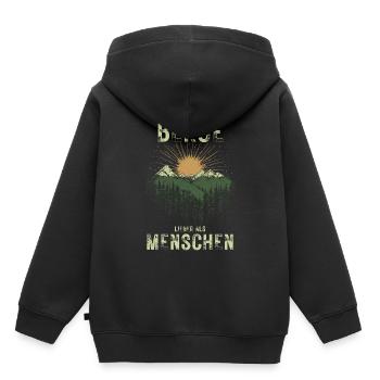 Berge lieber als Menschen Wandern für Naturfreunde - Kinder Premium Organic Hoodie - Schwarz - Hinten - AI Model Kid Male (0cm)